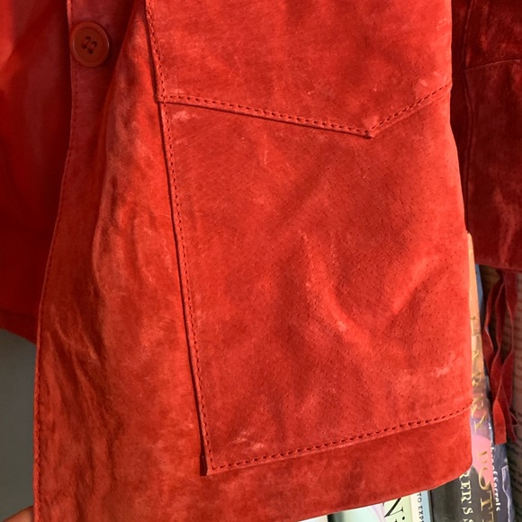 Denim & CO Red Leather Fringe Jacket XS - Picture 8 of 8